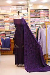 3-PC Unstitched Dhanak Chamki Laser Cut With Valvet Jacquard Shawl | DV-1